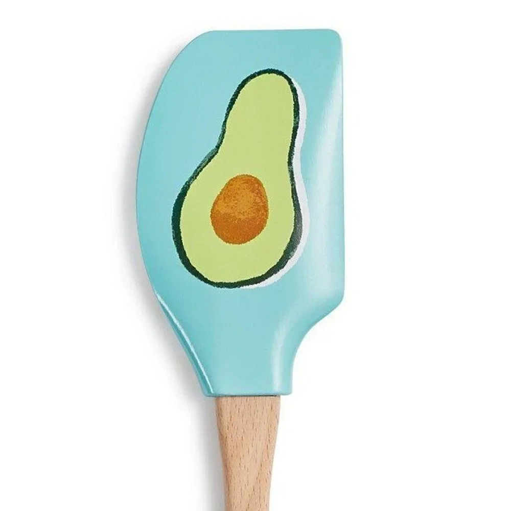 Martha Stewart Avocado Silicone Spatulas Set of 2 NWT Beechwood Handles Utensils